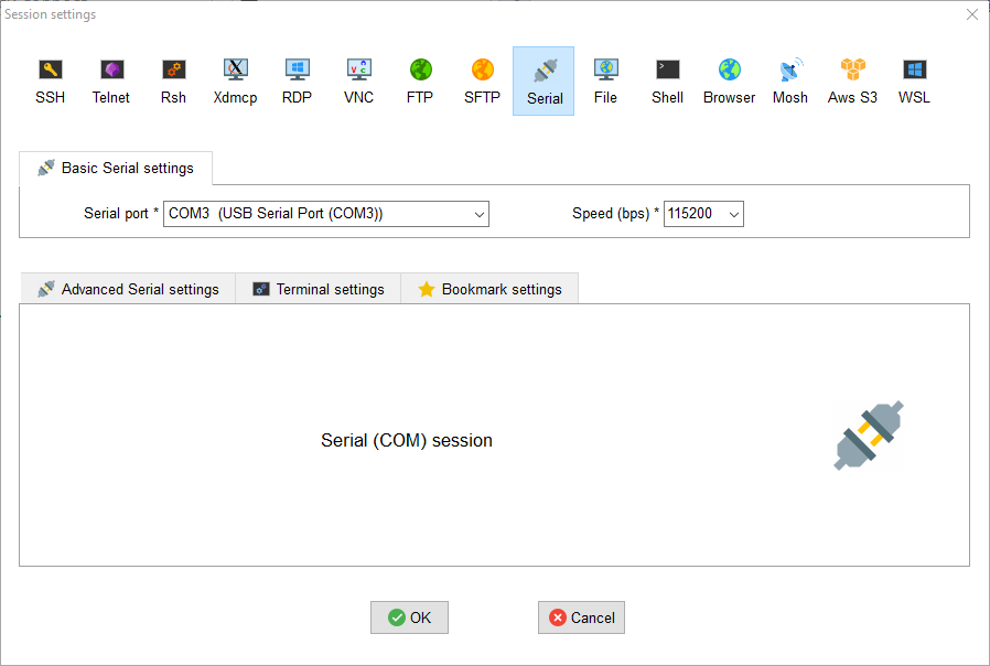 MobaXterm configuration